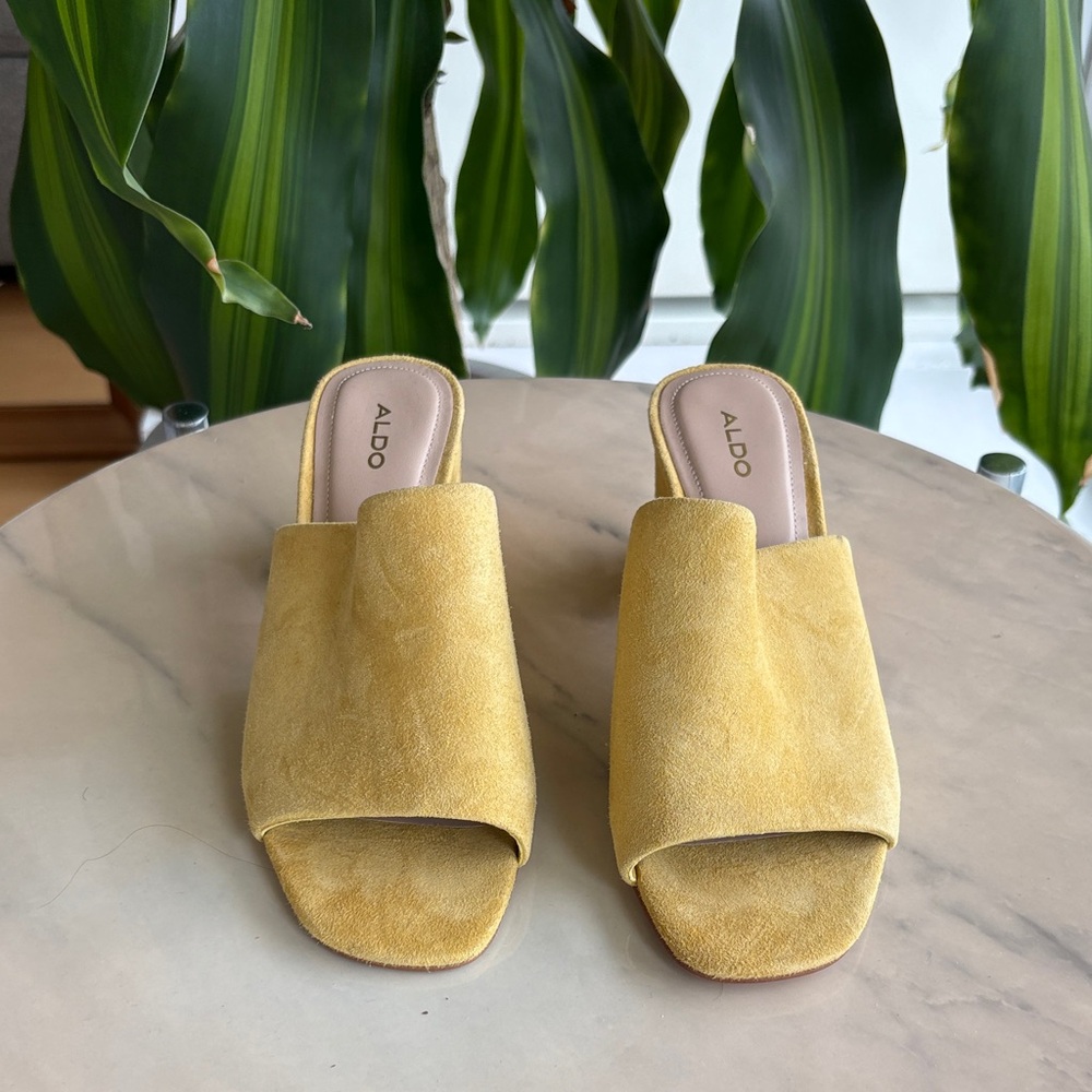 Aldo Yellow Mules Elegant Slip-On Design